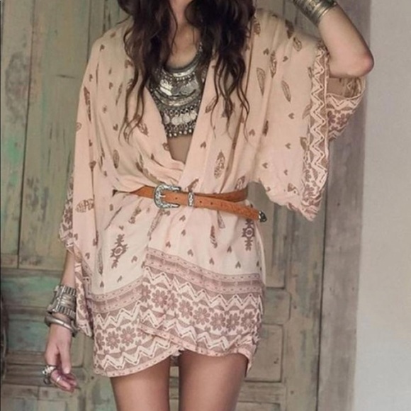 LAST ONE Boho Chiffon Kimono Cover Up - Picture 4 of 4